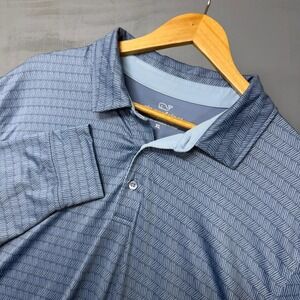 Vineyard Vines Blue Long Sleeve Performance Stretch Collared Polo Shirt XL